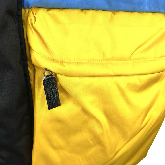 Prada Blue and Yellow Colour-Block Puffer Vest - Picture 7 of 12